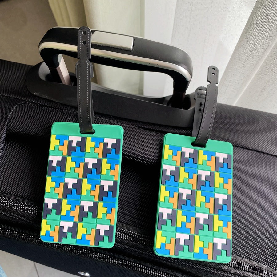 Vibrant Puzzle Pattern Luggage Tag Bowlift
