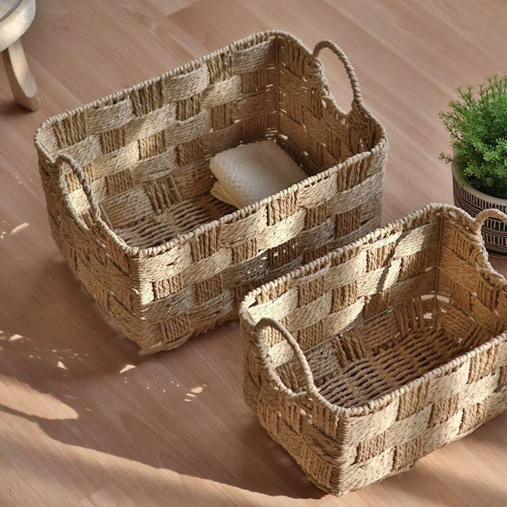 Handcrafted Natural Fiber Storage Basket