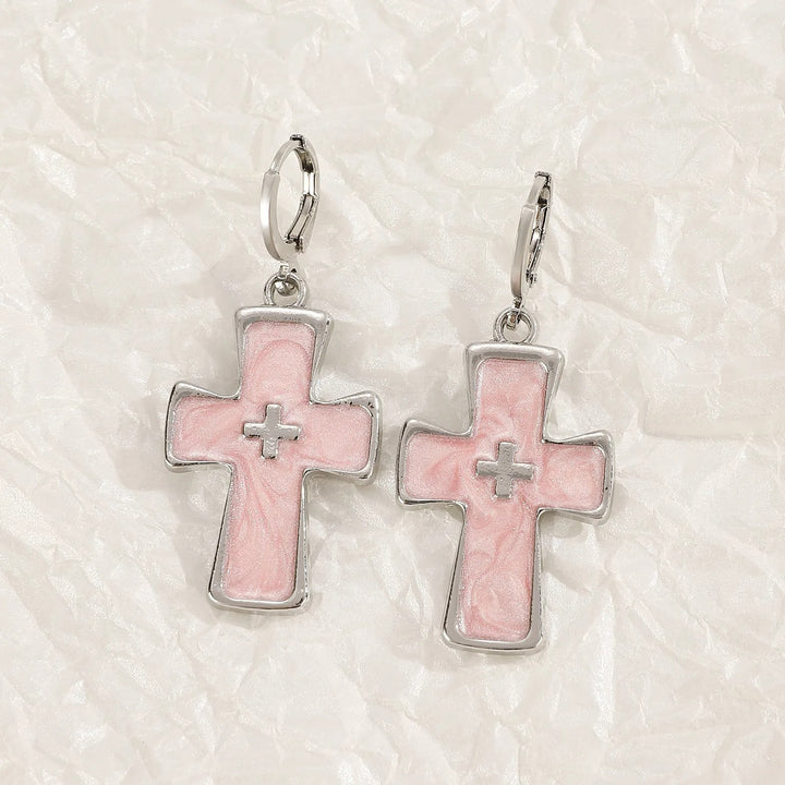 Heart-Inspired Cross Dangle Earrings Bowlift