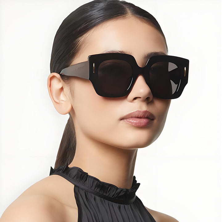 Women's Geometric Oversized Sunglasses with Luxurious Accent Bowlift