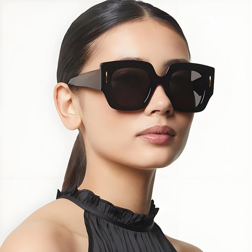 Women's Geometric Oversized Sunglasses with Luxurious Accent Bowlift