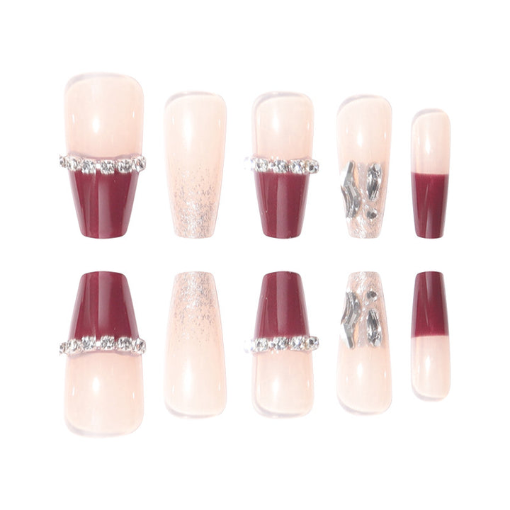 Rhinestone-Embellished Stiletto Press-On Nails Bowlift 1789085992