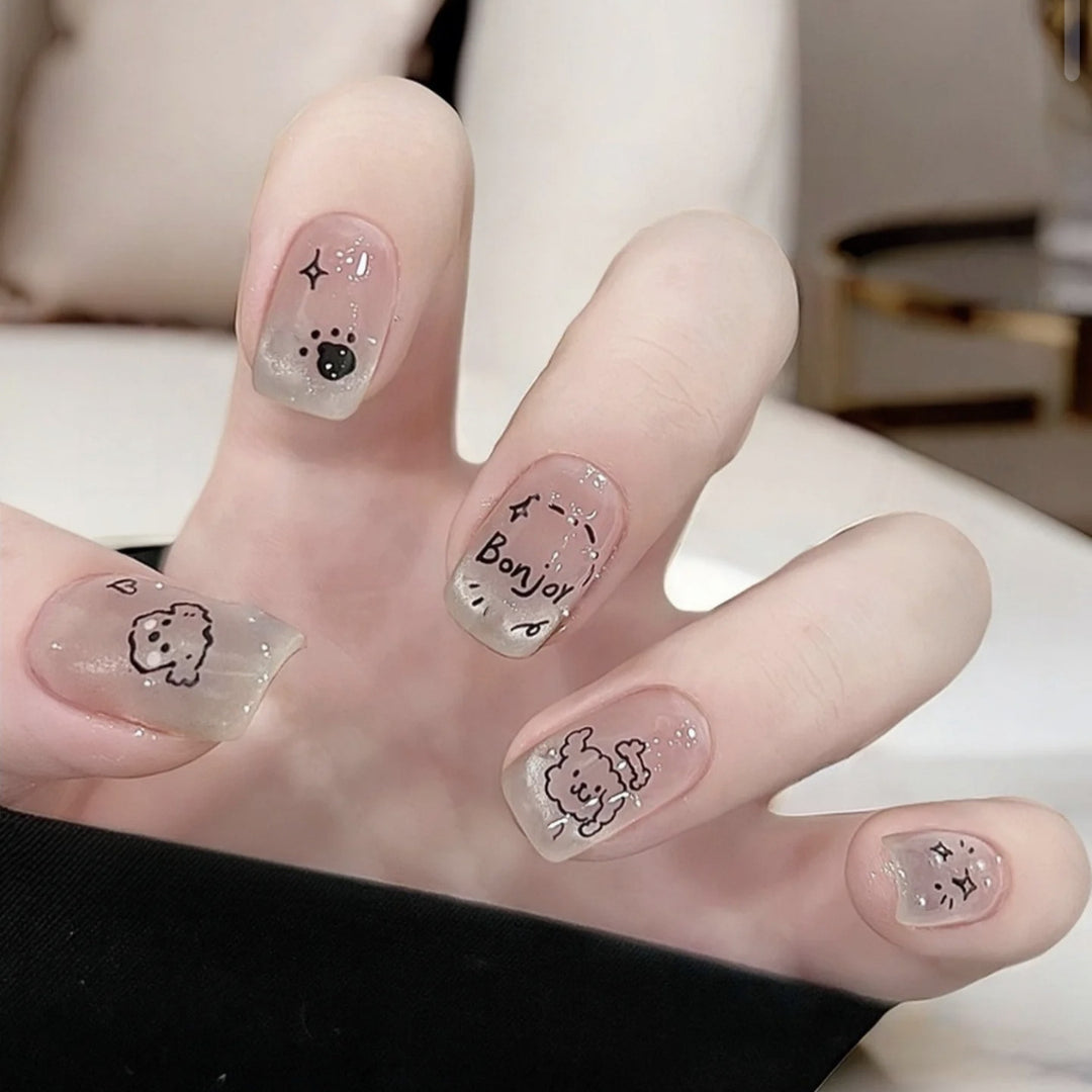 Trendy Press-On Nail Art Set Bowlift