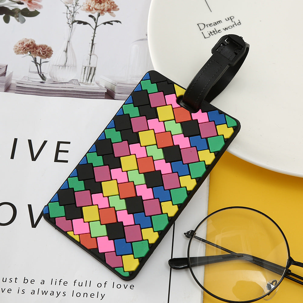 Unisex Luggage Tag with Modern Geometric Design Bowlift