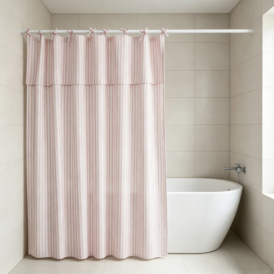 Elegant Striped Shower Curtain Bowlift
