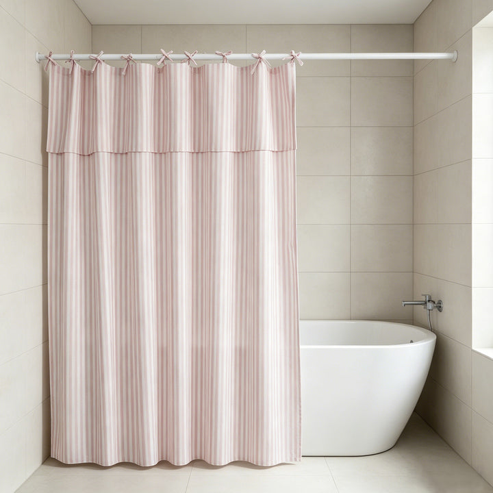Elegant Striped Shower Curtain Bowlift