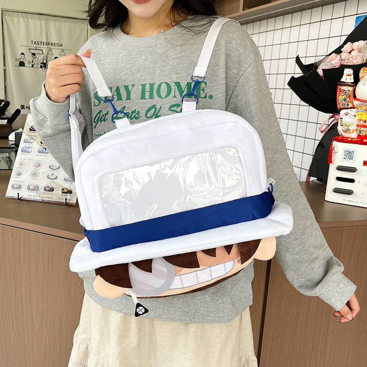 Plush backpack with clear window Bowlift