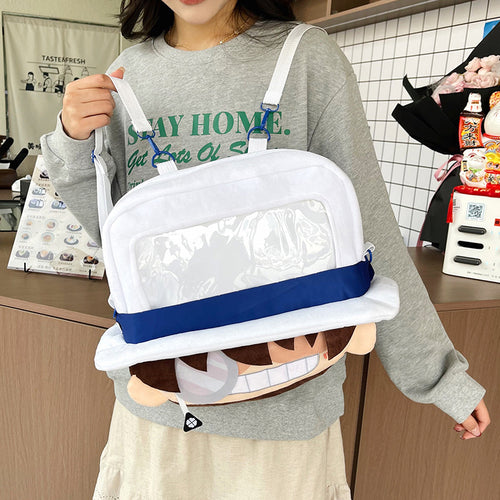 Plush backpack with clear window Bowlift