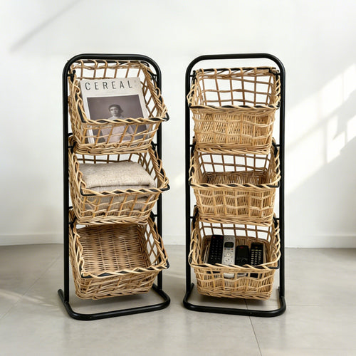 Wall system with three braided baskets Bowlift