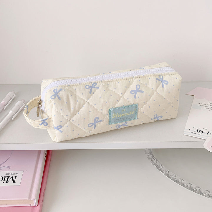 Quilted Pencil Case with Zipper Bowlift