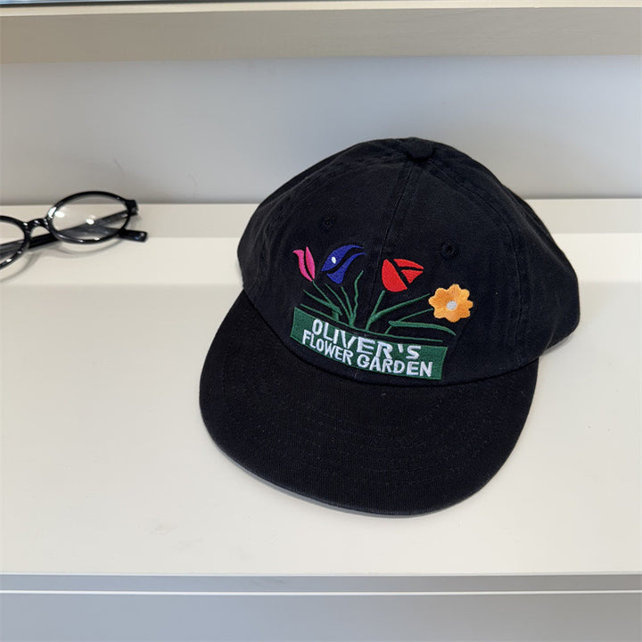 Men's Embroidered Floral Cap Bowlift