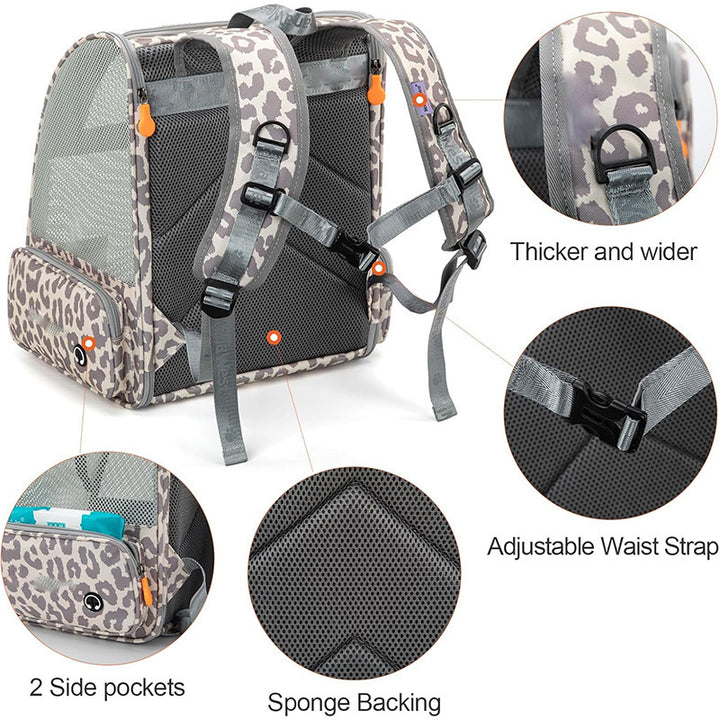 Pet Backpack with Breathable Mesh Inserts Bowlift