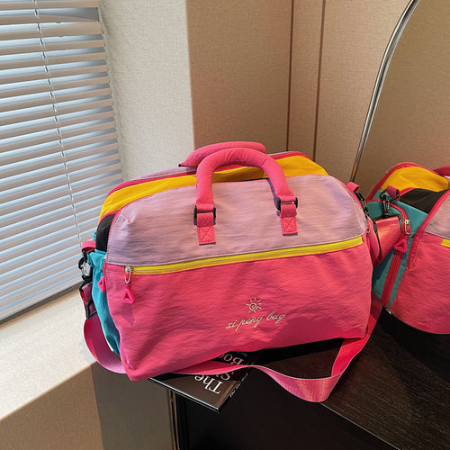 Versatile Color Block Duffle Bag