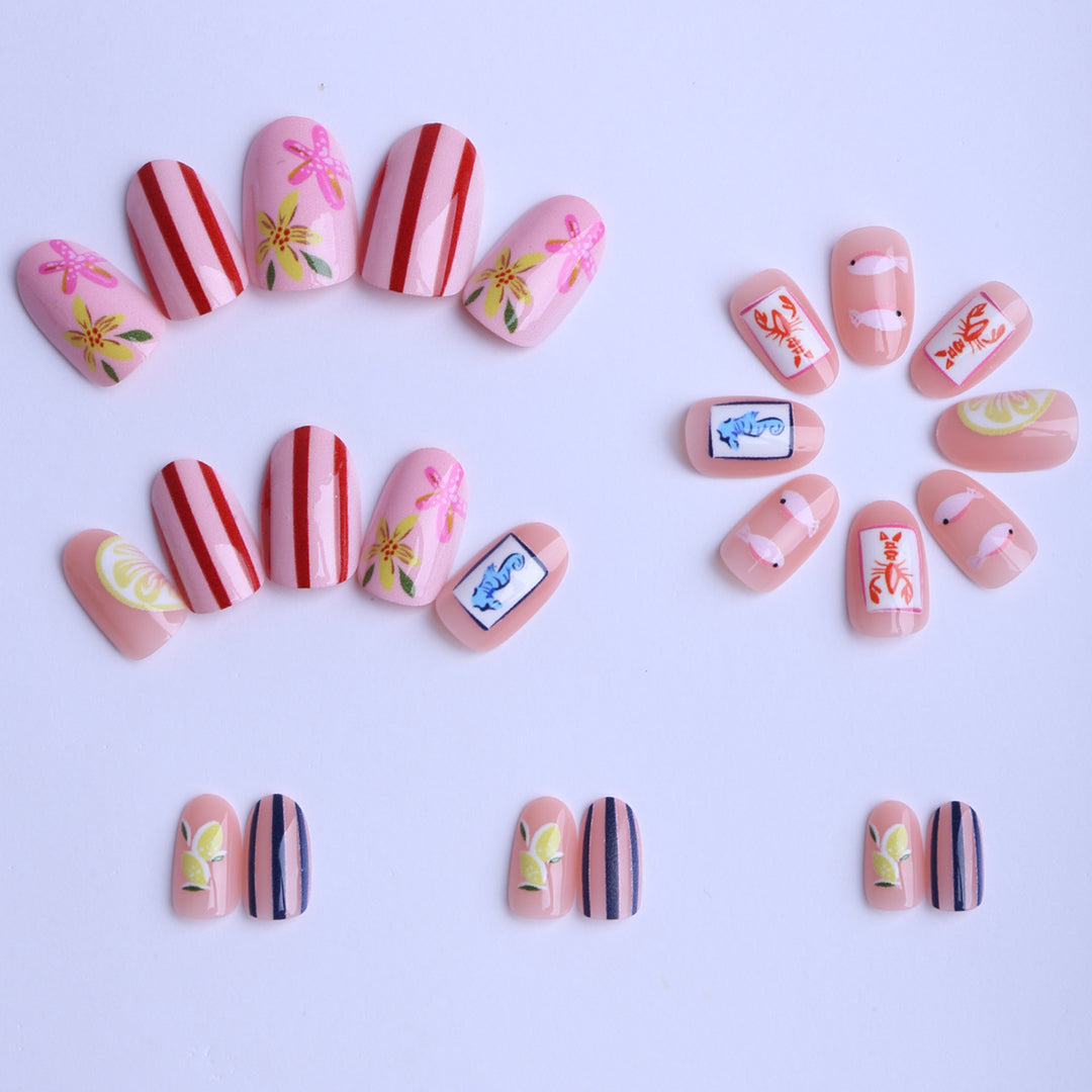 Artful fingernails with tropical designs Bowlift