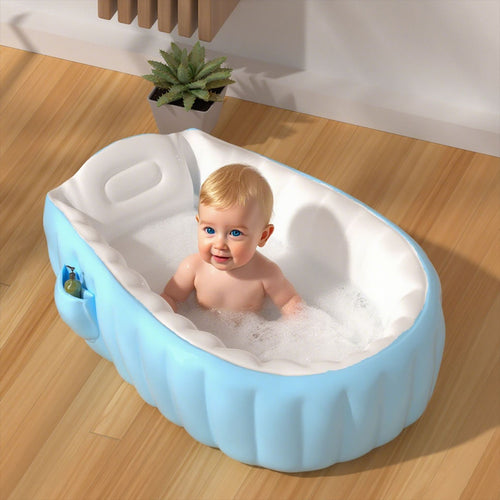 Unisex Inflatable Comfort Bathtub with Side Shelves Bowlift