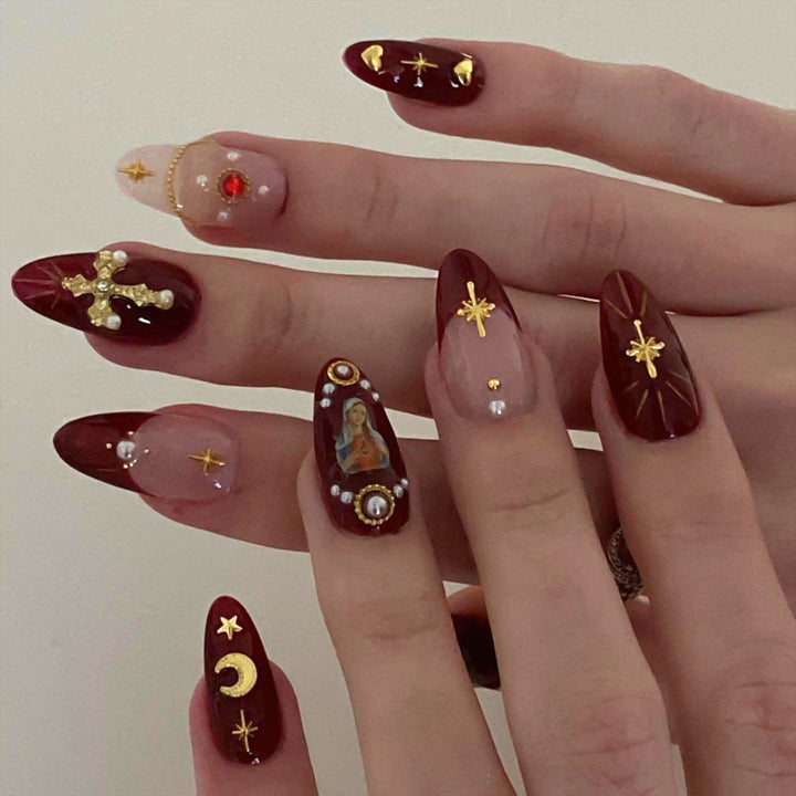 Artificial nail art with playful dots and bows Bowlift