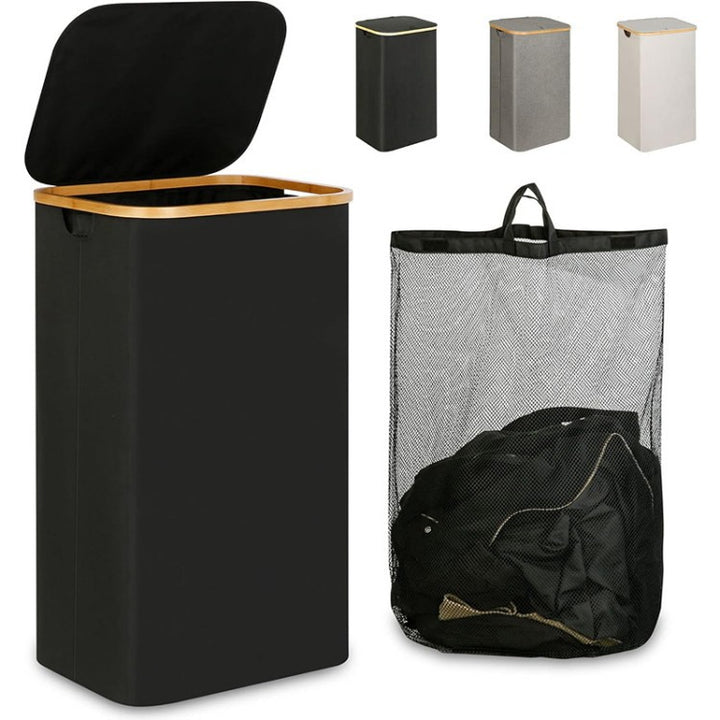 Multifunctional laundry storage box with bamboo lid Bowlift