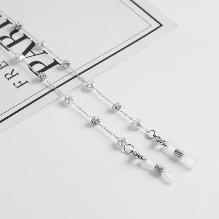 Pearl and Crystal Decor Eyewear Chain Bowlift