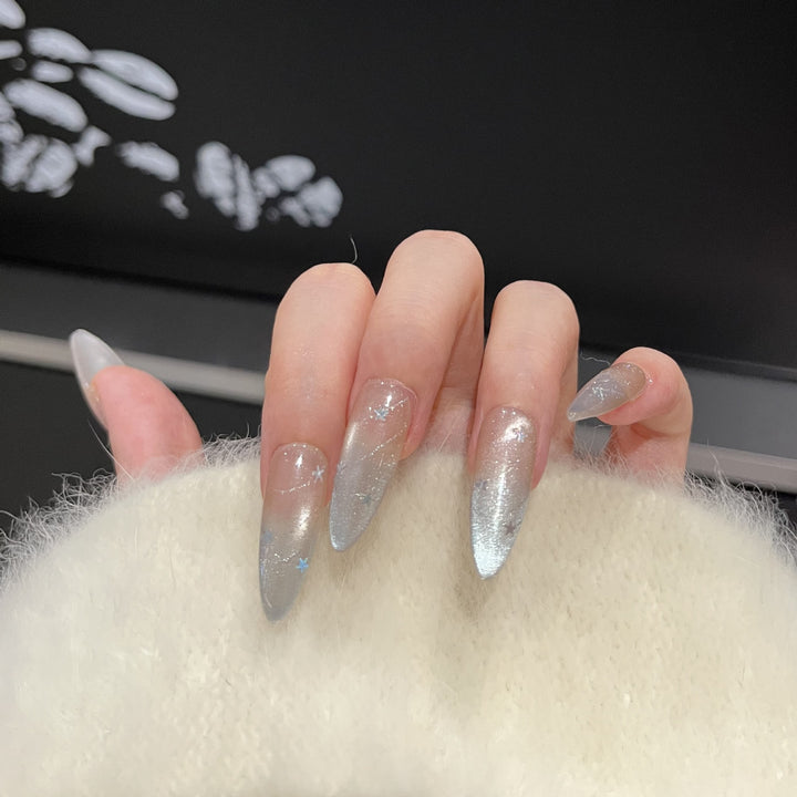 Cosmic Star-Accent Press-On Nail Set Bowlift