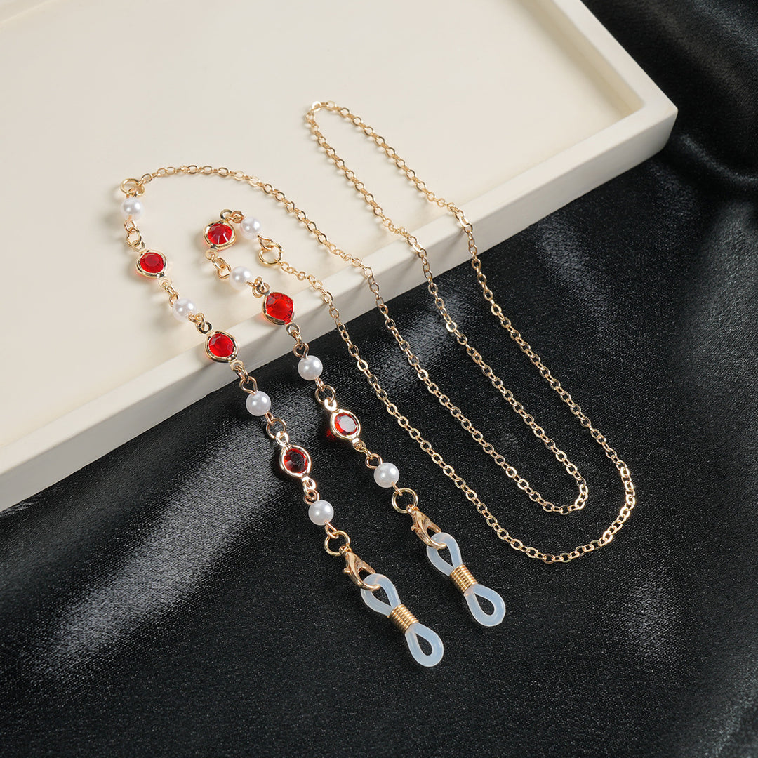 Elegant Gemstone Eyewear Chain Bowlift