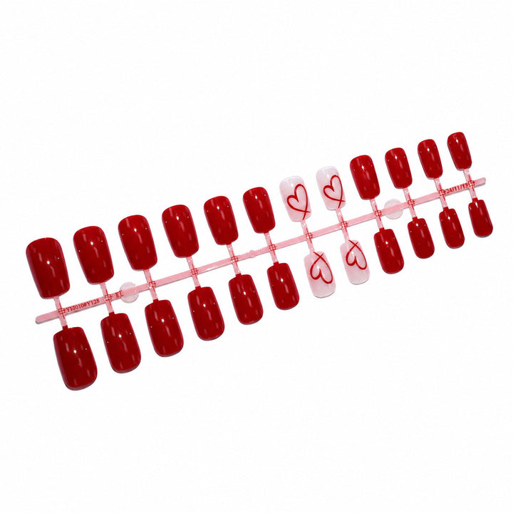 Premium Press-on Nails with Heart Design Bowlift