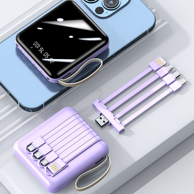 Multifunctional power bank with integrated charging cable Bowlift