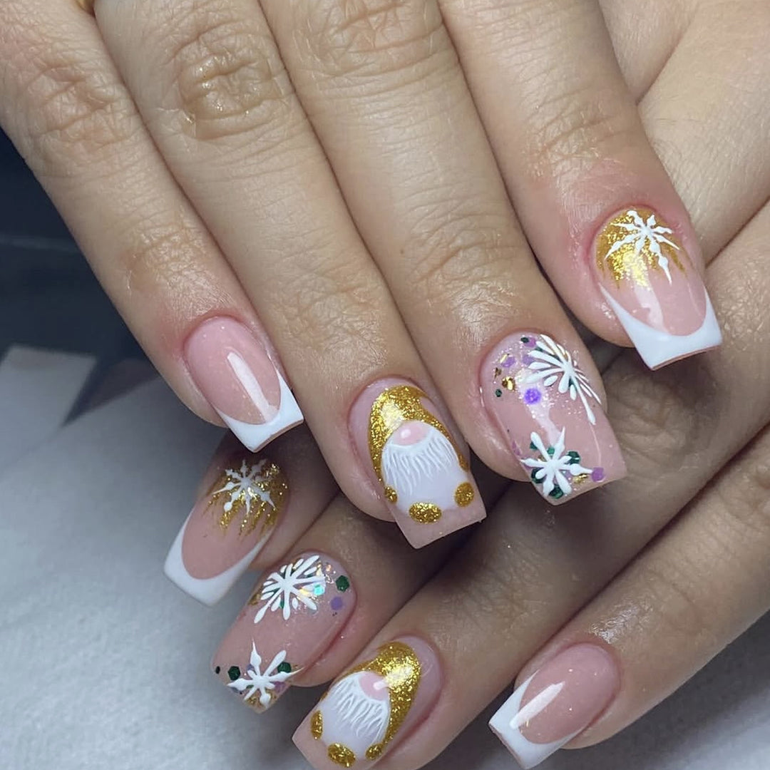 Decorative Holiday-Themed Acrylic Nail Art Extensions Bowlift