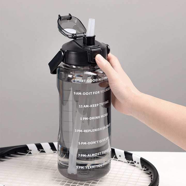 Women's Motivational Water Bottle with Time Markers Bowlift