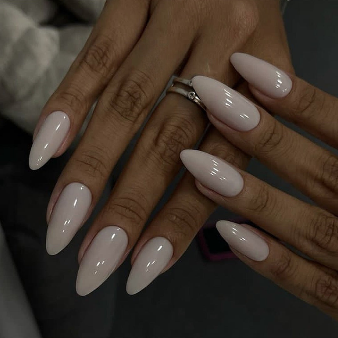 Acrylic nail set with luxurious color gradient and elegant lace accent Bowlift