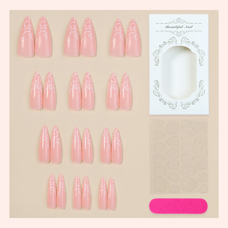 Elegant Stiletto Press-On Nail Art Set Bowlift