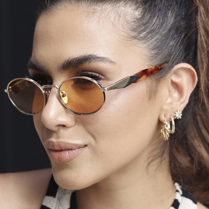 Women's designer sunglasses with unique oval frame and luxurious accents Bowlift