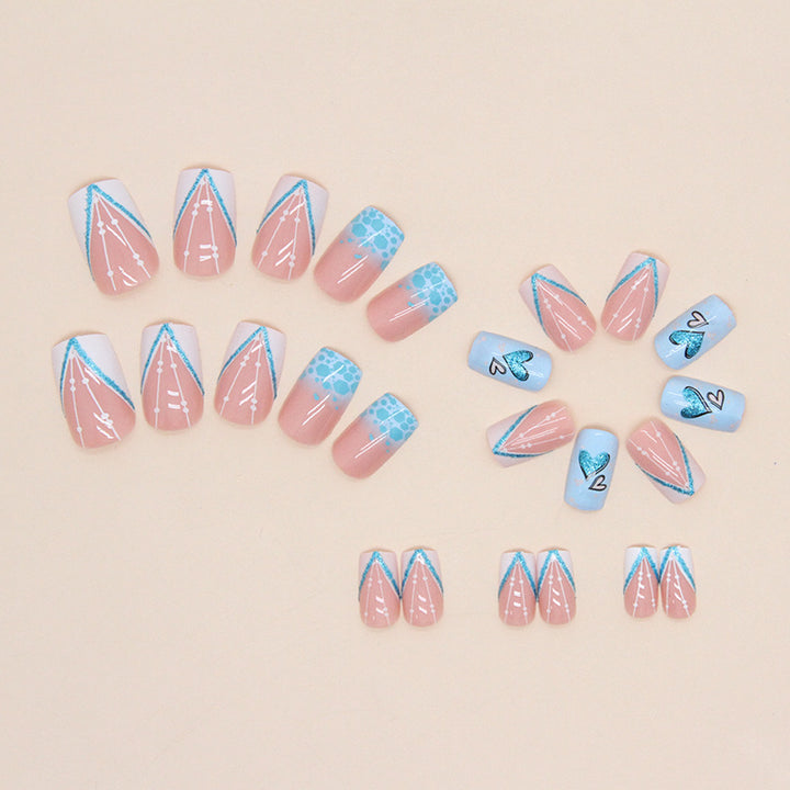 Heart-Inspired Press-On Nail Art Set Bowlift