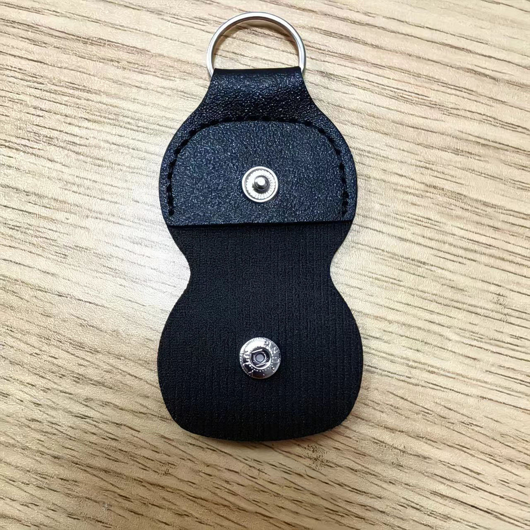 Compact Leather Snap Keychain Pocket With Metal Ring