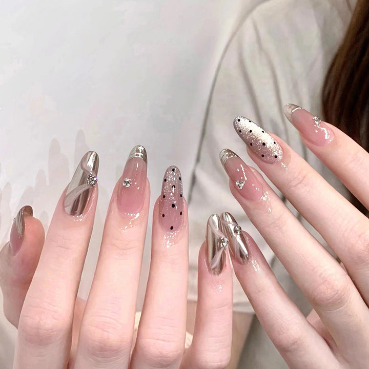 Artful Nail Extensions with Filigree Accents Bowlift