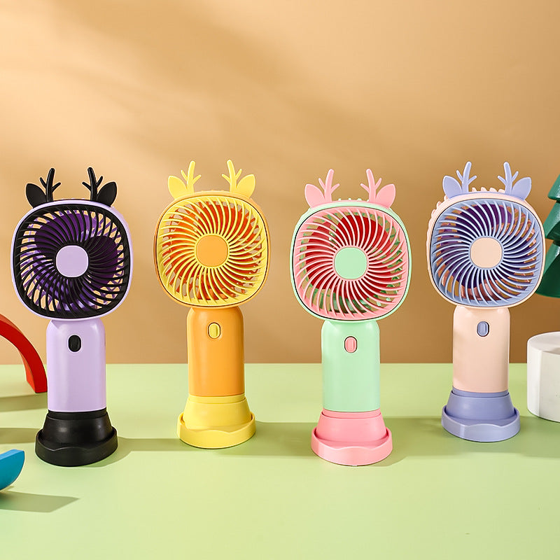Unisex Portable Hand Fan with Animal Horns Bowlift