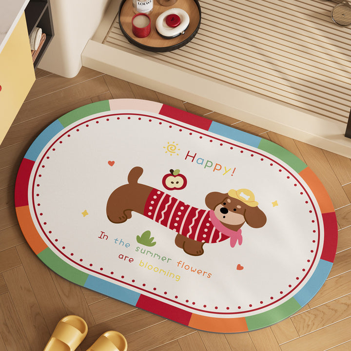 Playful Cartoon Animal Area Mat Bowlift