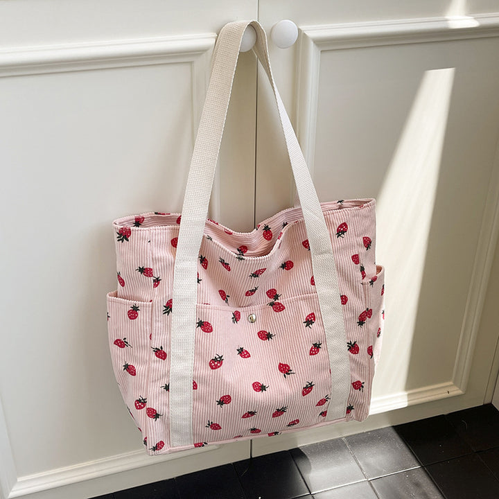 WoFloral Patterned Canvas Shopping Tote Bag Bowlift