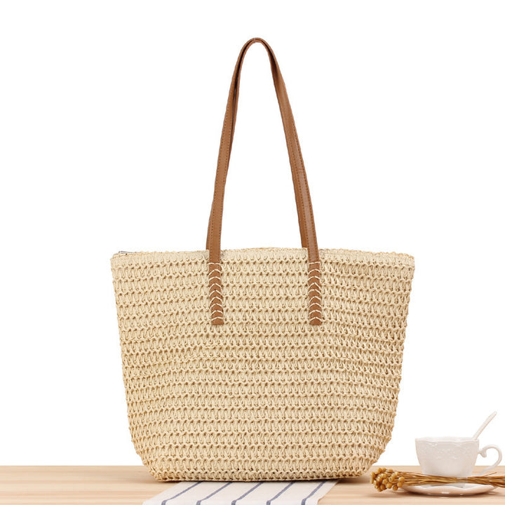 Elegant Bast Tote Bag with Sturdy Leather Handles Bowlift