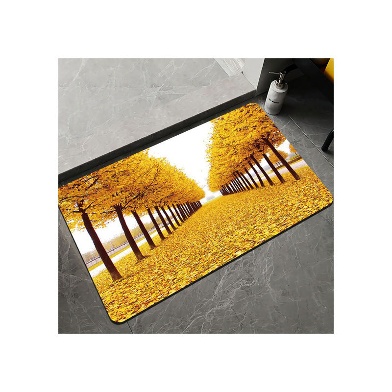 Elegant Floral Design Bath Mat Bowlift