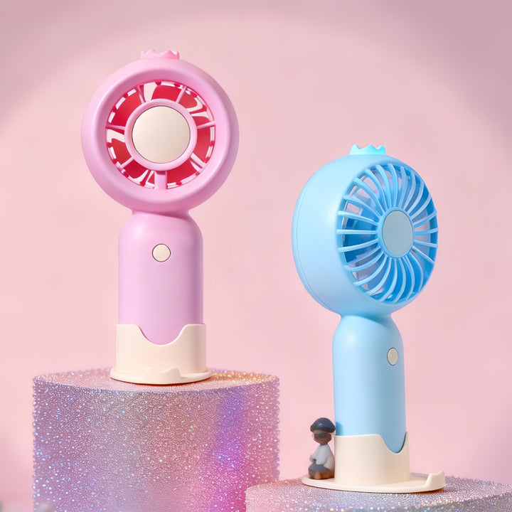 Women's Handheld Fan with LED Lamp Bowlift