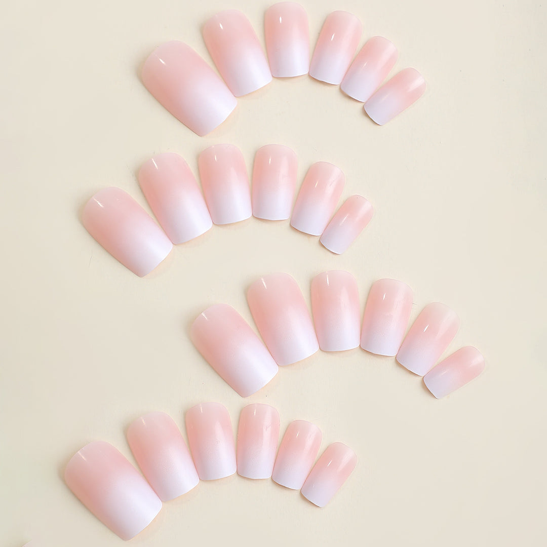 Acrylic nail set with glamorous transition effects Bowlift