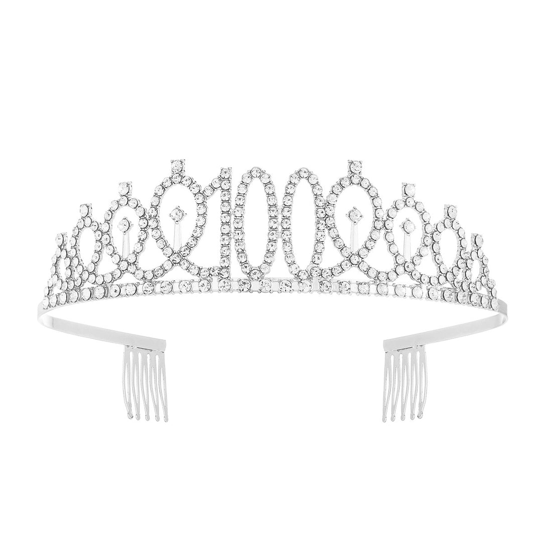 Women's Crystal-Embellished Tiara with Elegant Design Bowlift