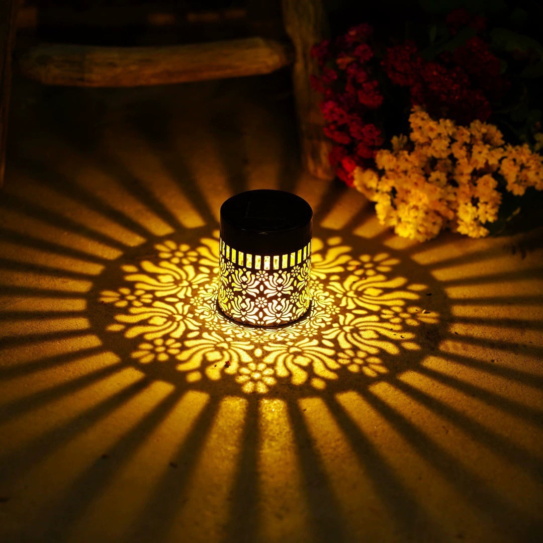 Decorative Solar Wall Light With Mandala Projection Pattern Bowlift