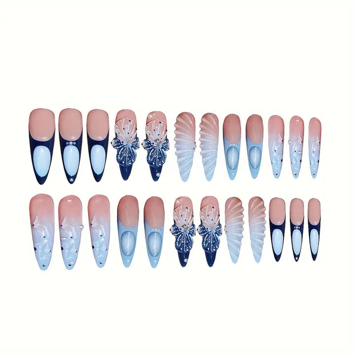 Artistic Butterfly-Inspired Press-On Nails Bowlift