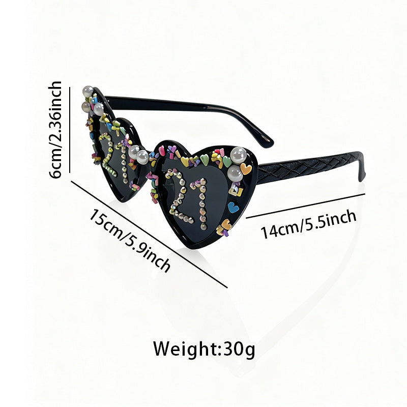 Fun Heart-Shaped Celebration Sunglasses Bowlift