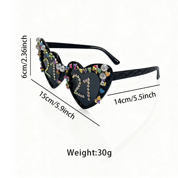 Fun Heart-Shaped Celebration Sunglasses Bowlift