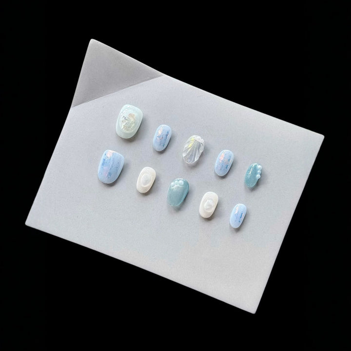 Decorative Press-On Nail Art Set with Unique Textures