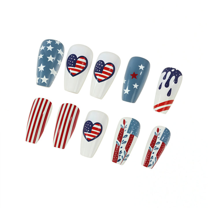 Creative and patriotic art nails Bowlift