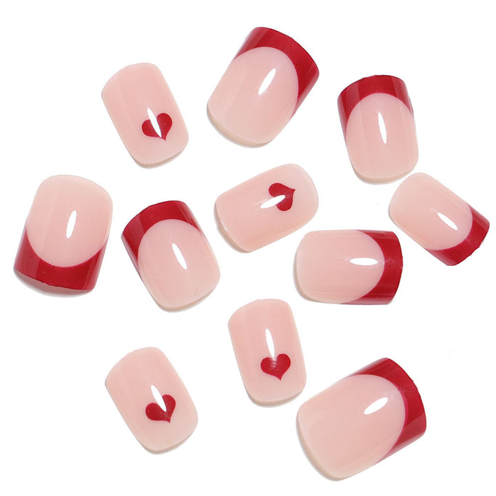 Artistic Heart-Design Press-On Nail Set Bowlift