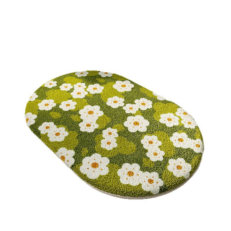 Soft Floral Bath Rug Bowlift